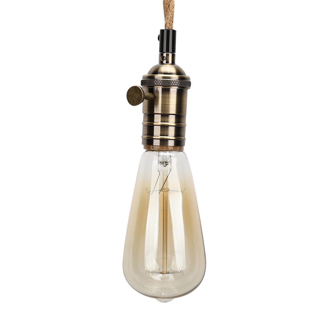 Vintage Style Single Head Hemp Rope Small Chandelier Pendant Light for Coffee — image 1