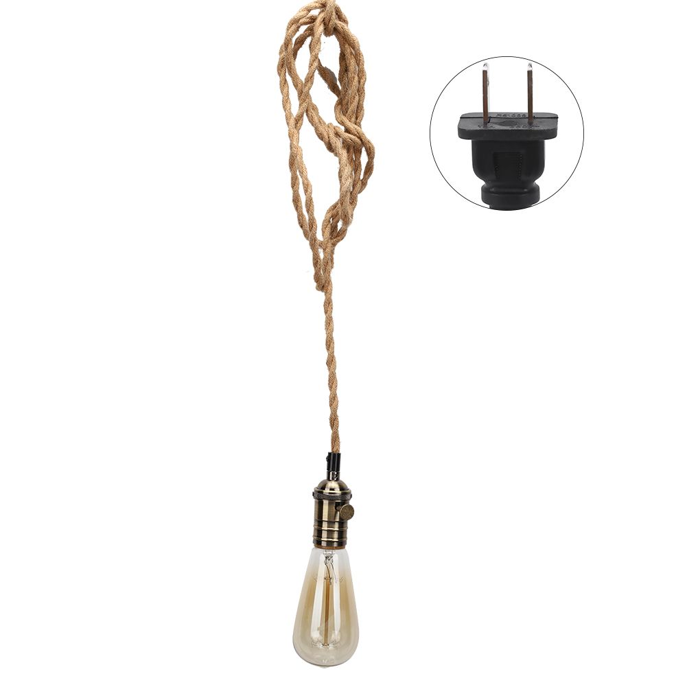 Vintage Style Single Head Hemp Rope Small Chandelier Pendant Light for Coffee view 2