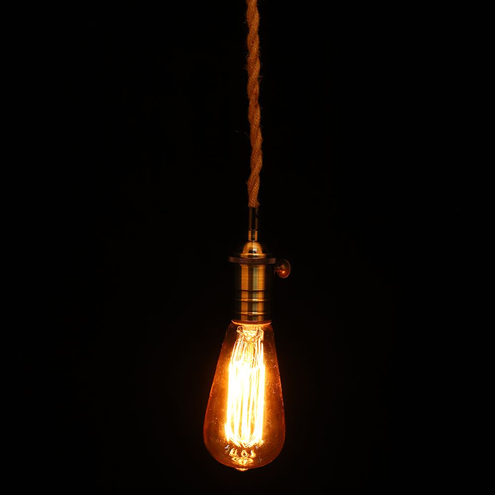 Vintage Style Single Head Hemp Rope Small Chandelier Pendant Light for Coffee view 3