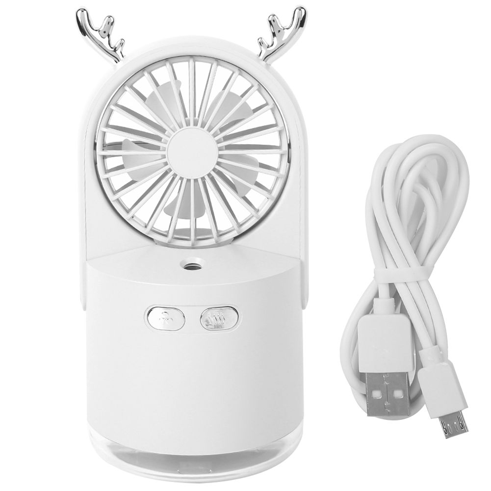 Desktop Fan Humidifier Portable USB Mist Spray Fan Cooling HumidifierWhite view 2