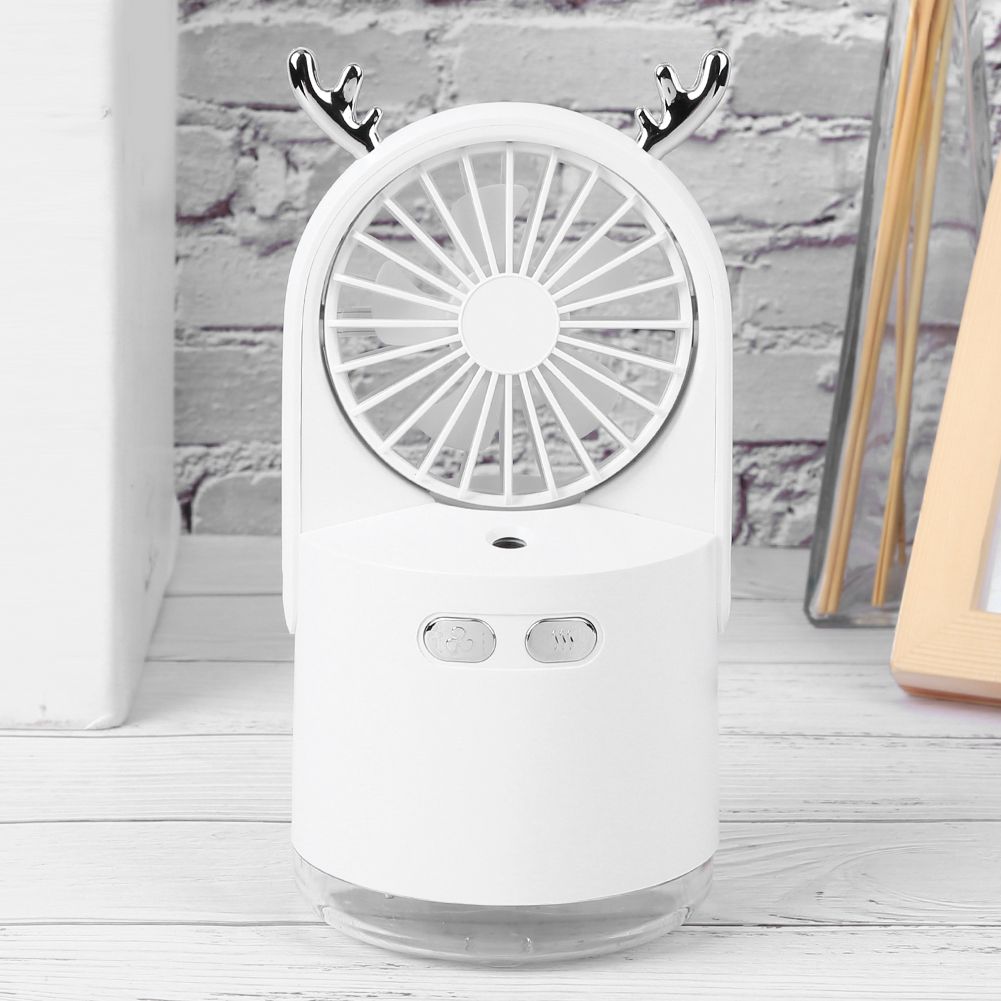Desktop Fan Humidifier Portable USB Mist Spray Fan Cooling HumidifierWhite view 3