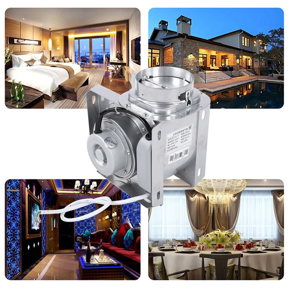 4in Exhaust Duct Fan Hotel Bathroom Pipe Concealed Silent Ventilating view 5