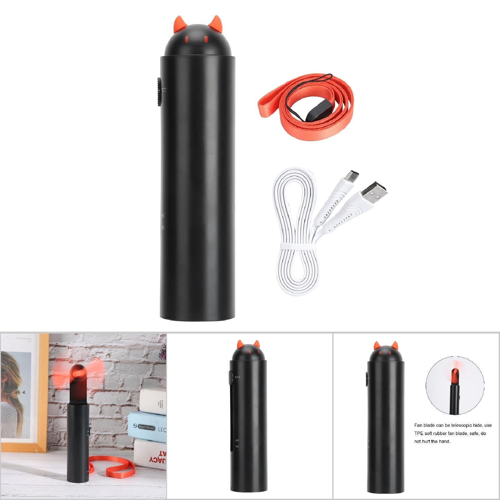 Mini Telescopic Fan Portable Hand Held Fan Power Bank USB Charging for Home view 9