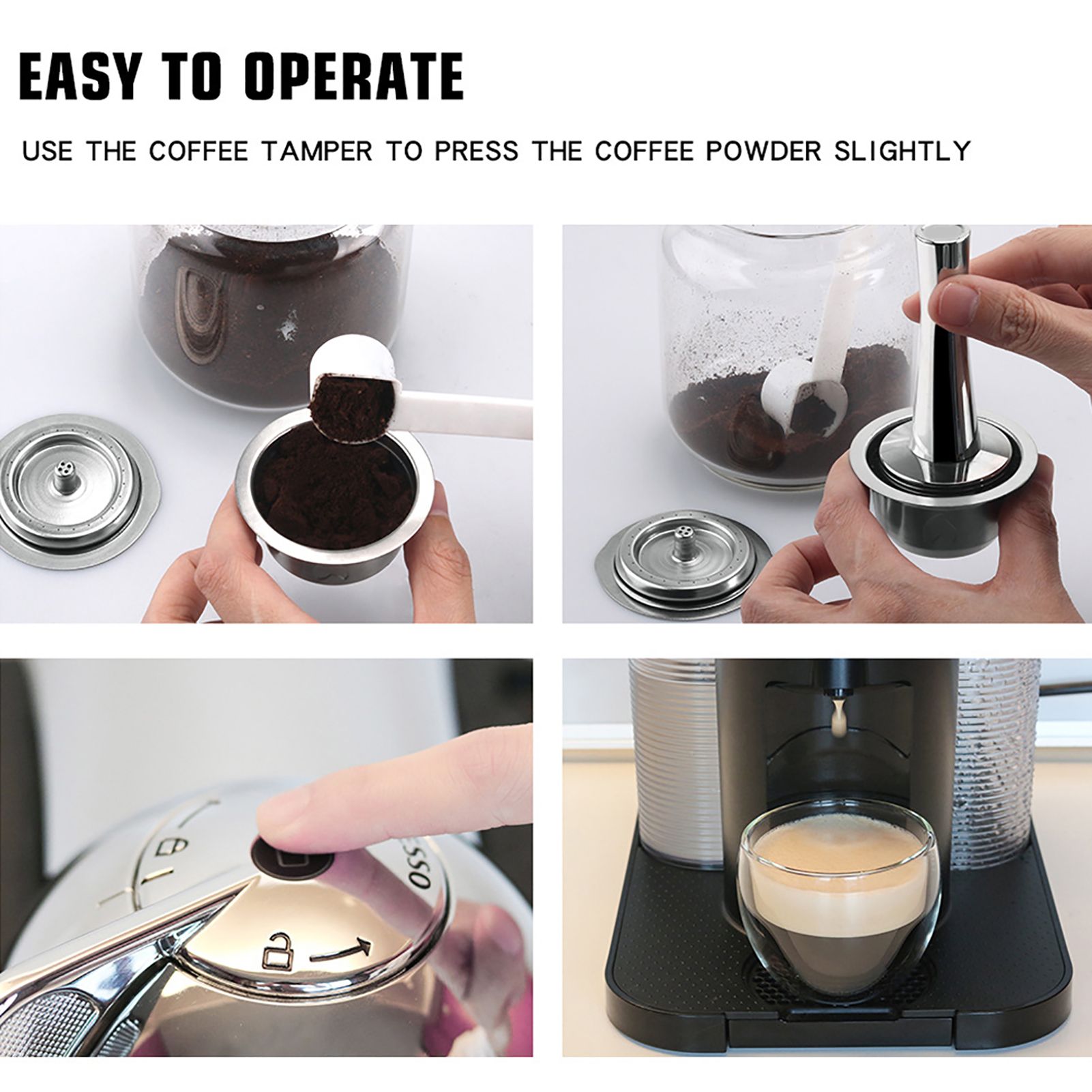 230ml Stainless Steel Reusable Coffee Capsule Cup Filter Kit Accessory Fit for view 10