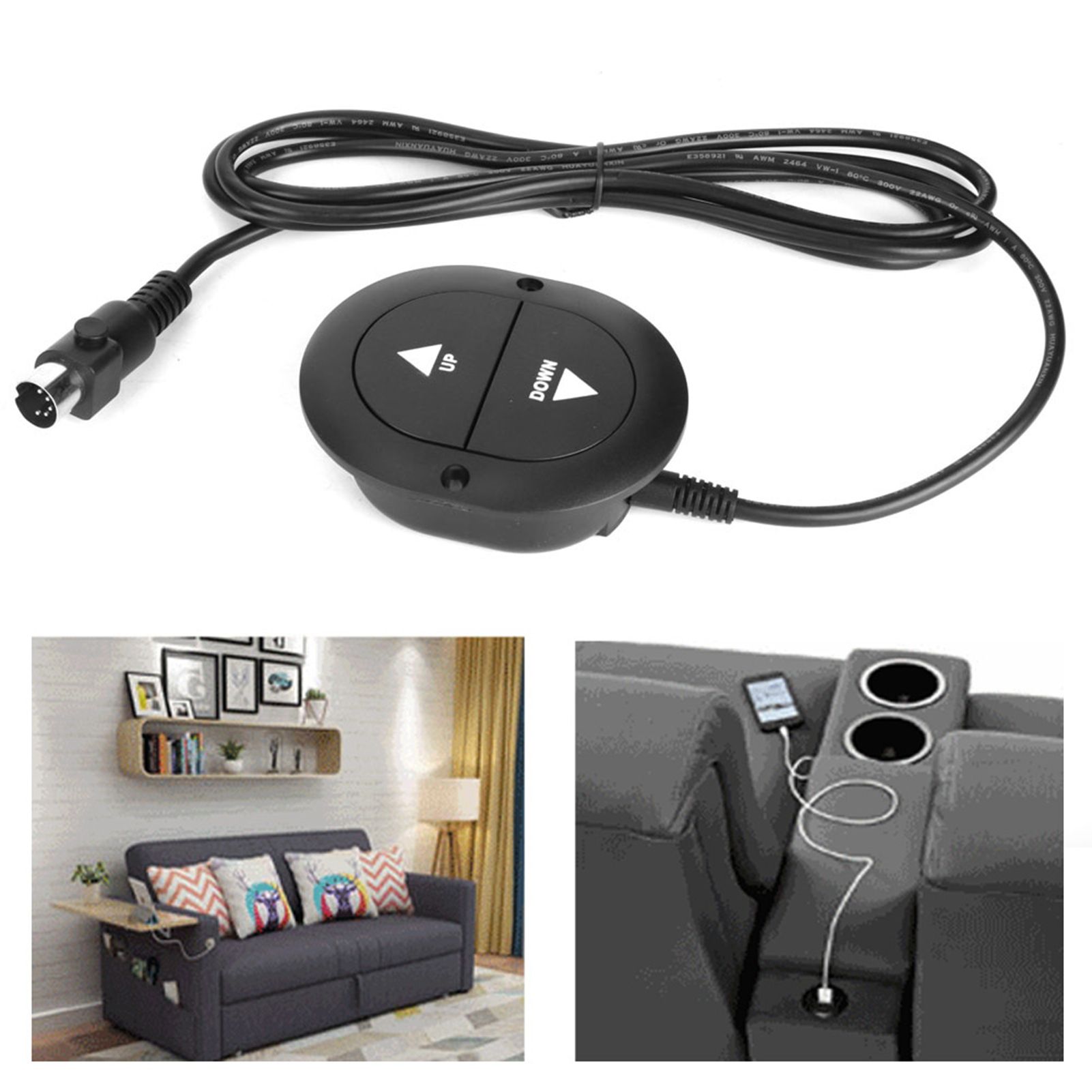 2 Button 5 Pin Electric Sofa Hand Controller Control Switch for Recliner Chair view 5