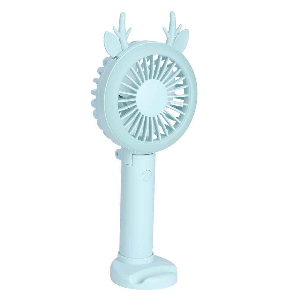 Handheld Folding Fan Mini Table Fan USB Charging for Travel Office RoomGreen view 3