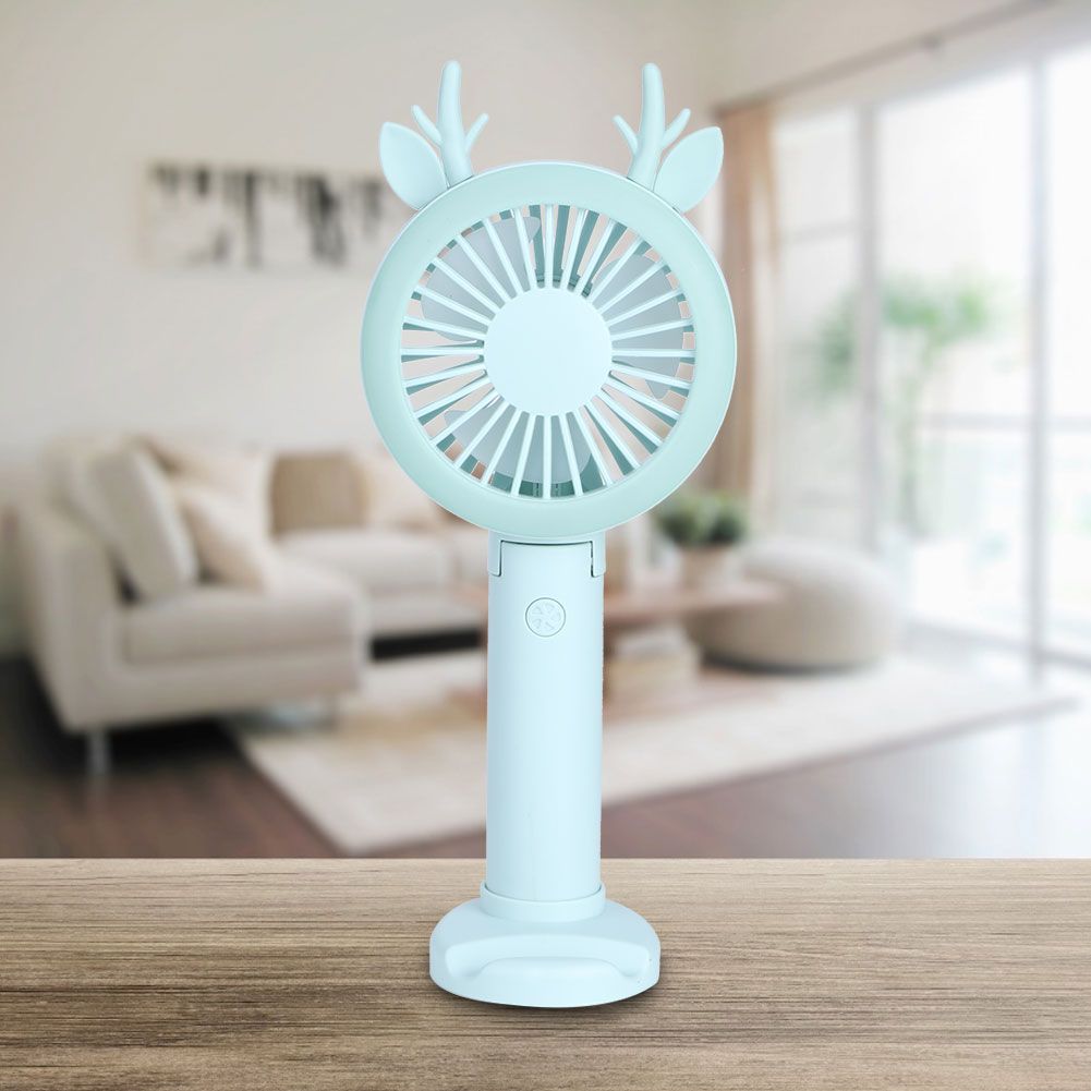 Handheld Folding Fan Mini Table Fan USB Charging for Travel Office RoomGreen view 7