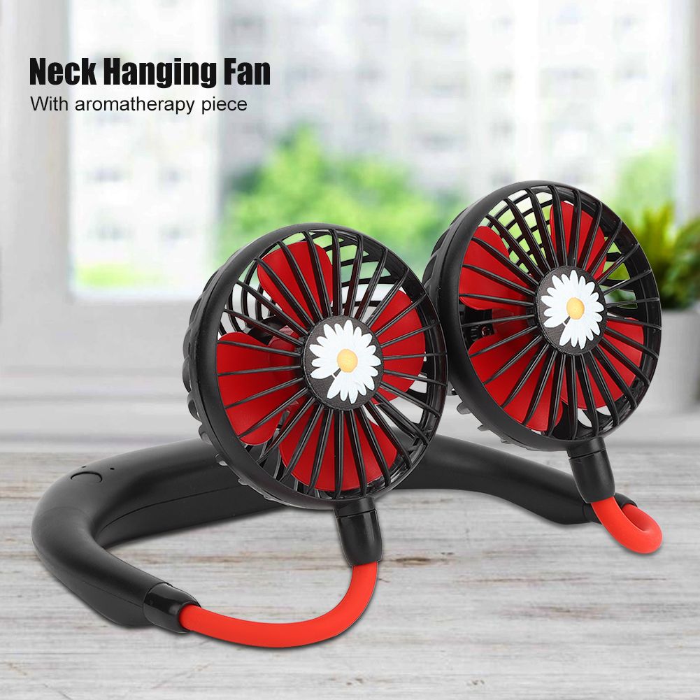 Daisy Pattern Portable Hand Free Neck Hanging Fan USB Rechargeable 3-Speed view 8