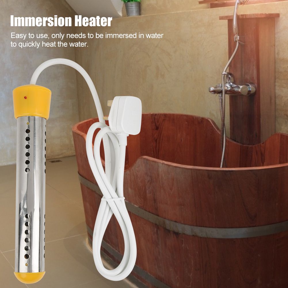 1.5m 2000W Immersion Electric Water Heater Heating Rod for Home Travel (Yellow view 7