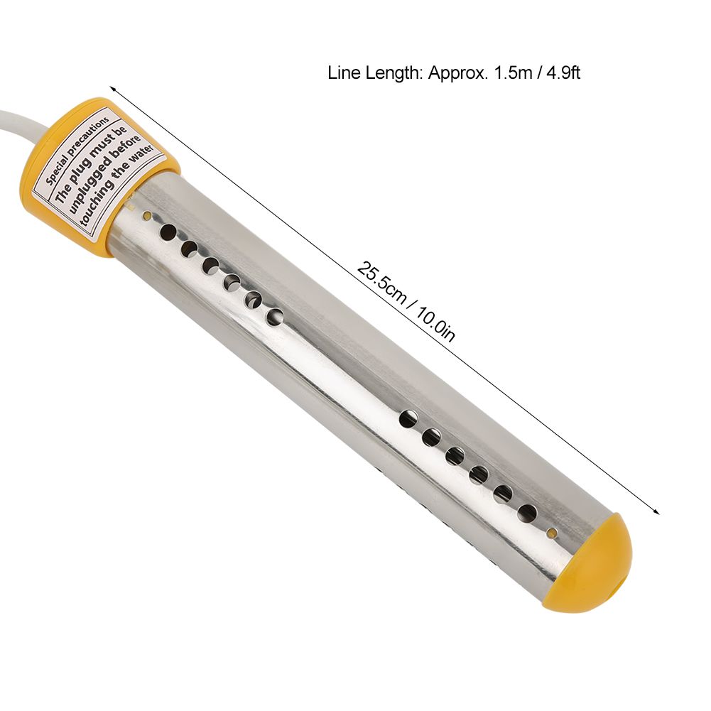 1.5m 2000W Immersion Electric Water Heater Heating Rod for Home Travel (Yellow view 9