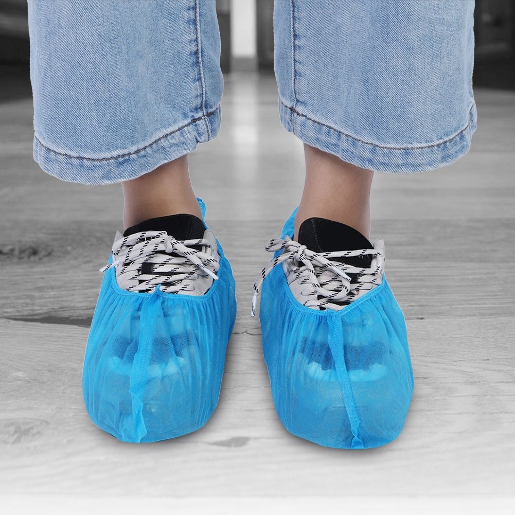 100pcs Non Woven Disposable Shoes Covers Breathable Dustproof Anti slip Shoe view 3