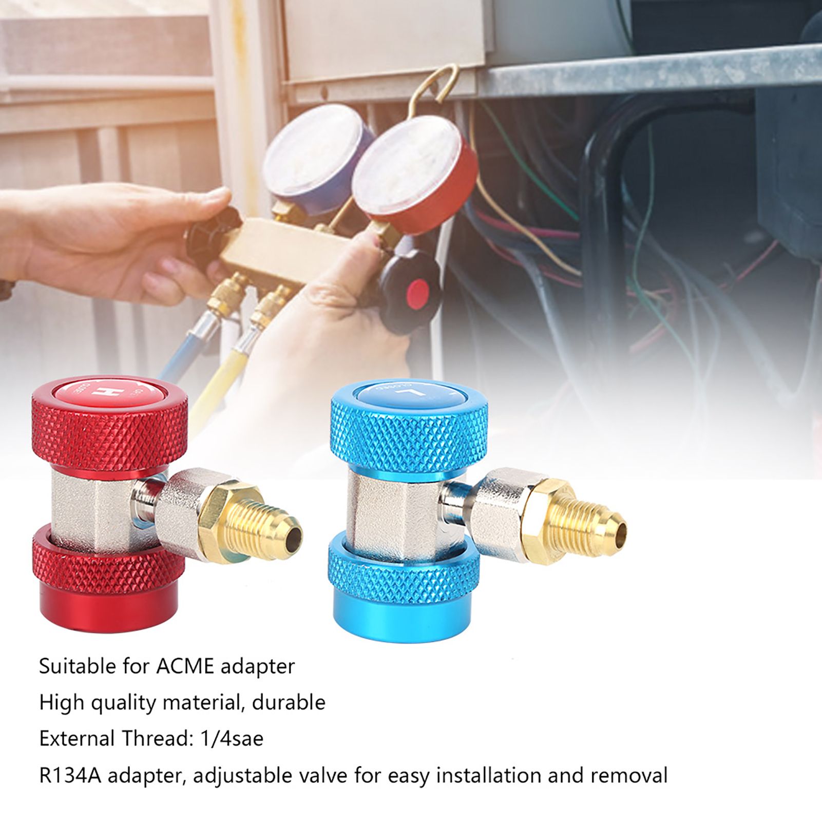 High and Low Pressure Air Conditioning Quick Connector Coupler Adapter view 7