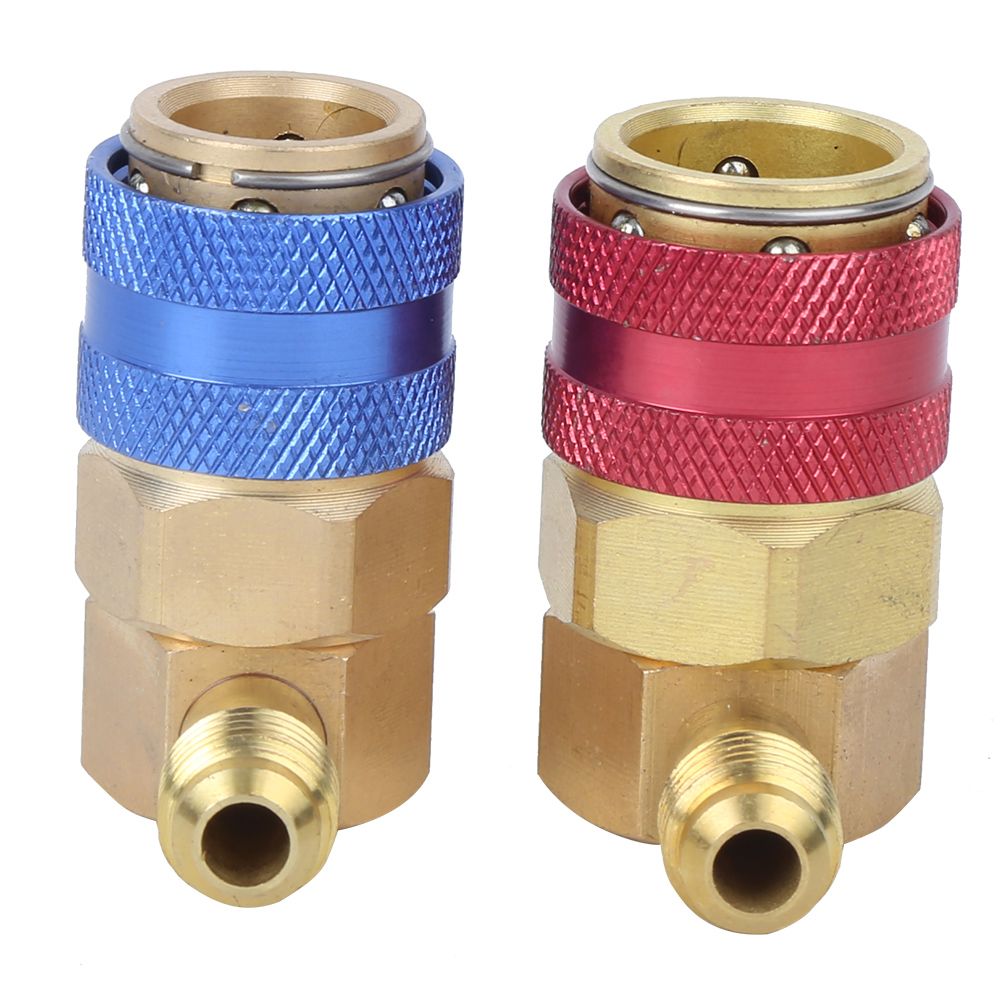 R134A Air Conditioning Quick Coupler 90 Degree Connector Adapter Accessories — image 1