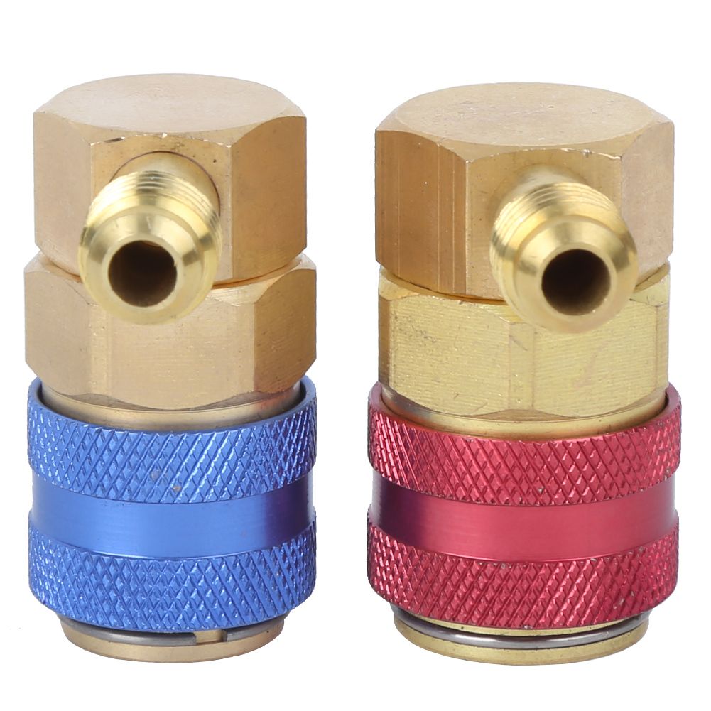 R134A Air Conditioning Quick Coupler 90 Degree Connector Adapter Accessories view 2