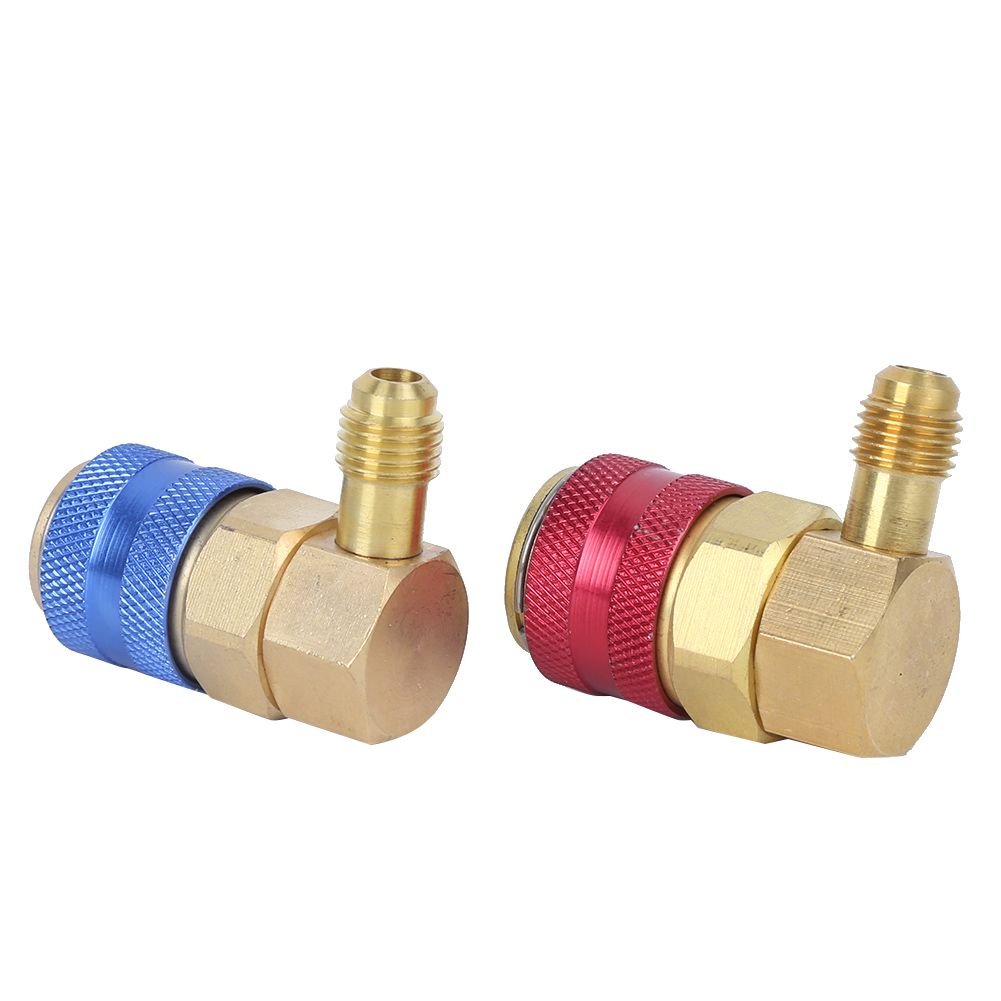 R134A Air Conditioning Quick Coupler 90 Degree Connector Adapter Accessories view 3