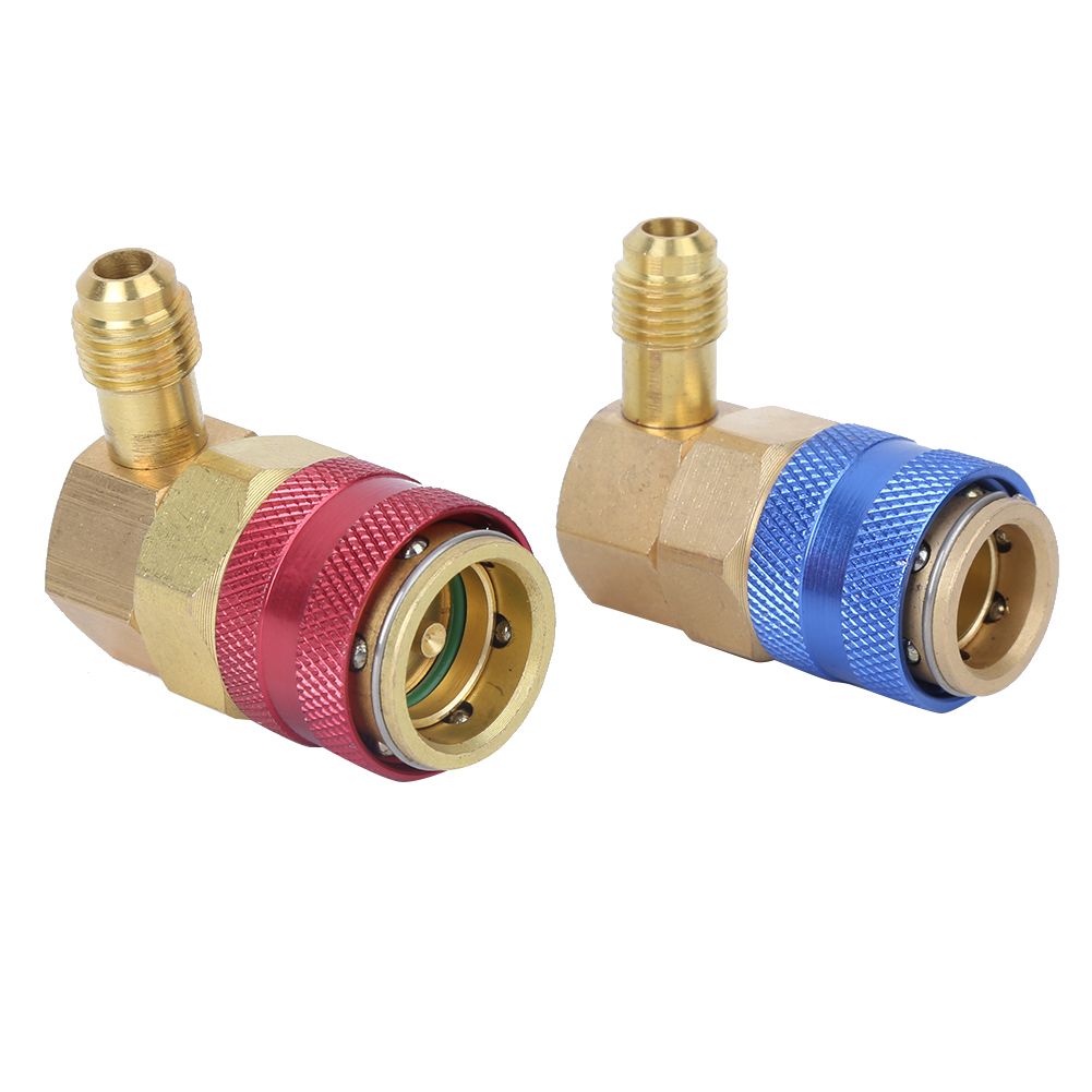 R134A Air Conditioning Quick Coupler 90 Degree Connector Adapter Accessories view 4