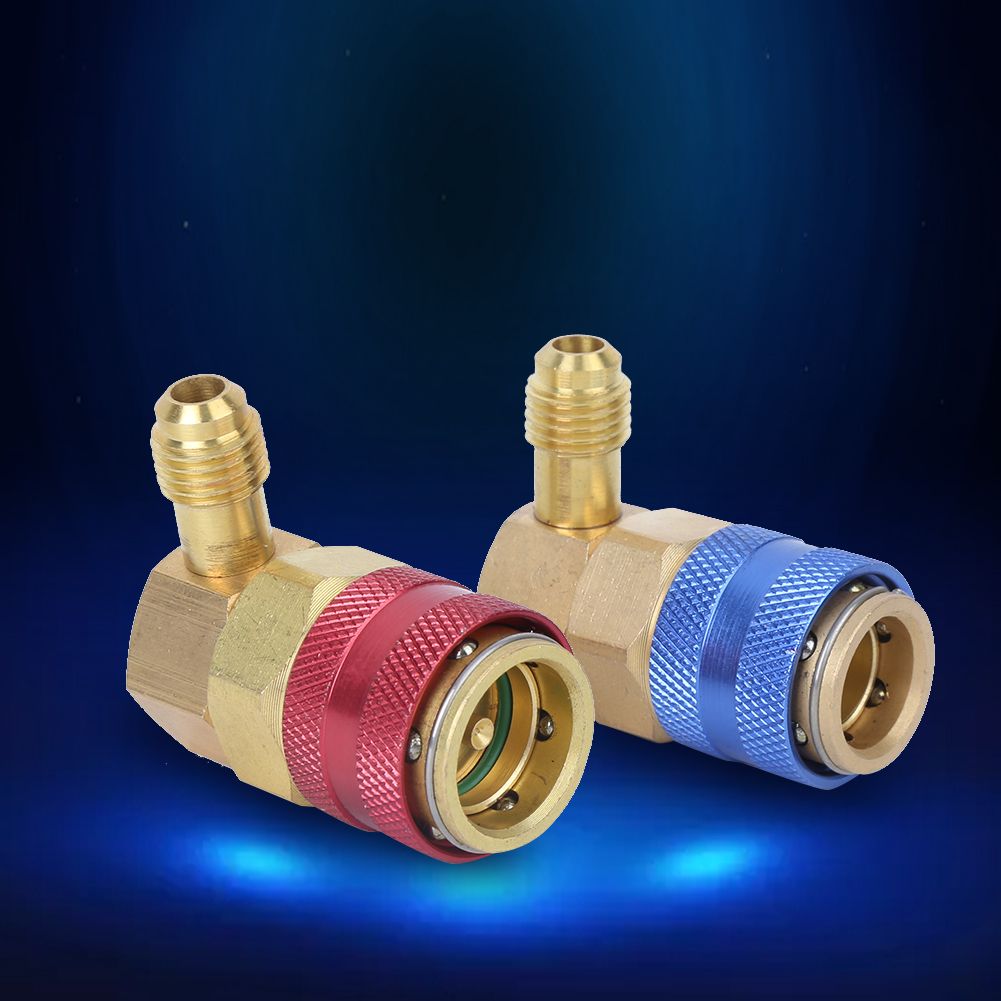 R134A Air Conditioning Quick Coupler 90 Degree Connector Adapter Accessories view 6