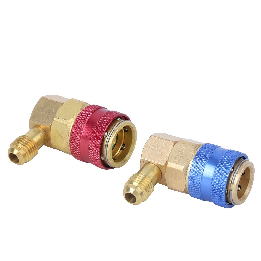 R134A Air Conditioning Quick Coupler 90 Degree Connector Adapter Accessories view 7