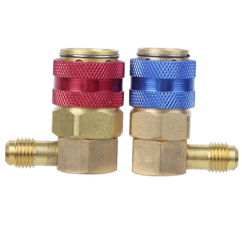 R134A Air Conditioning Quick Coupler 90 Degree Connector Adapter Accessories view 8