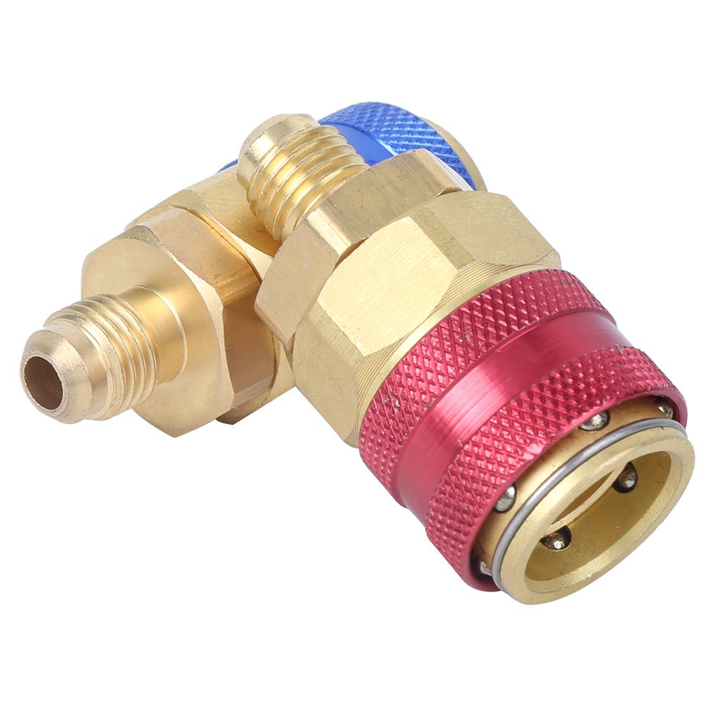 Air Conditioning Quick Coupler Connector Brass Adapters for R134A High Low Red view 3