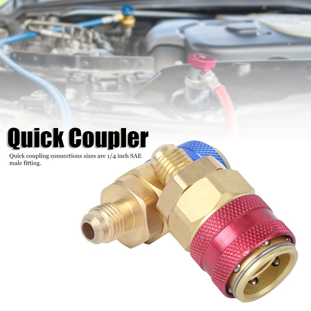 Air Conditioning Quick Coupler Connector Brass Adapters for R134A High Low Red view 7