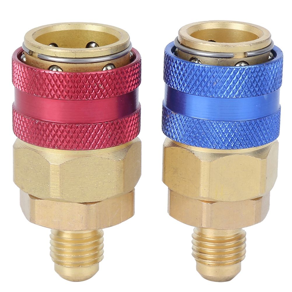 Air Conditioning Quick Coupler Connector Brass Adapters for R134A High Low Red view 8
