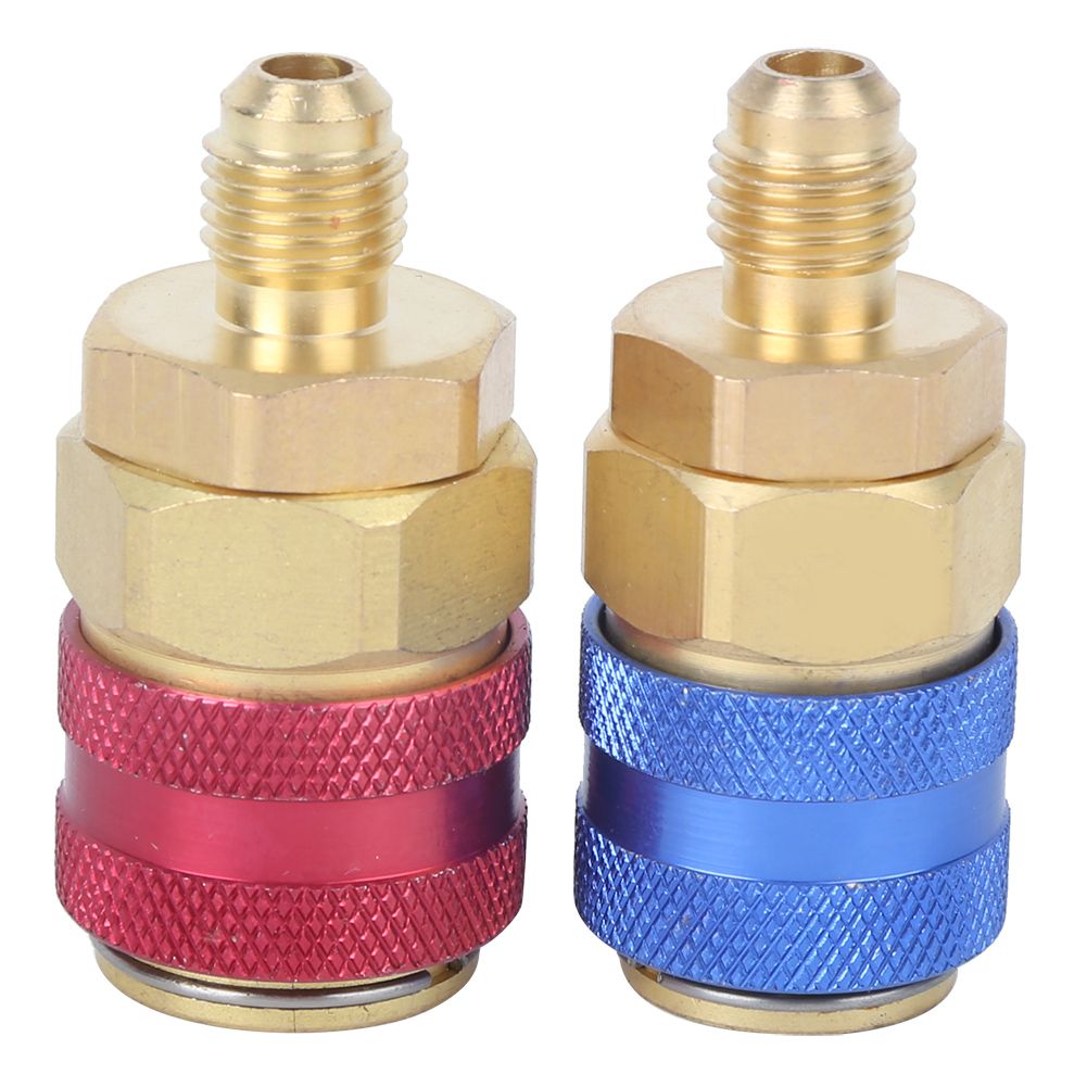 Air Conditioning Quick Coupler Connector Brass Adapters for R134A High Low Red view 9