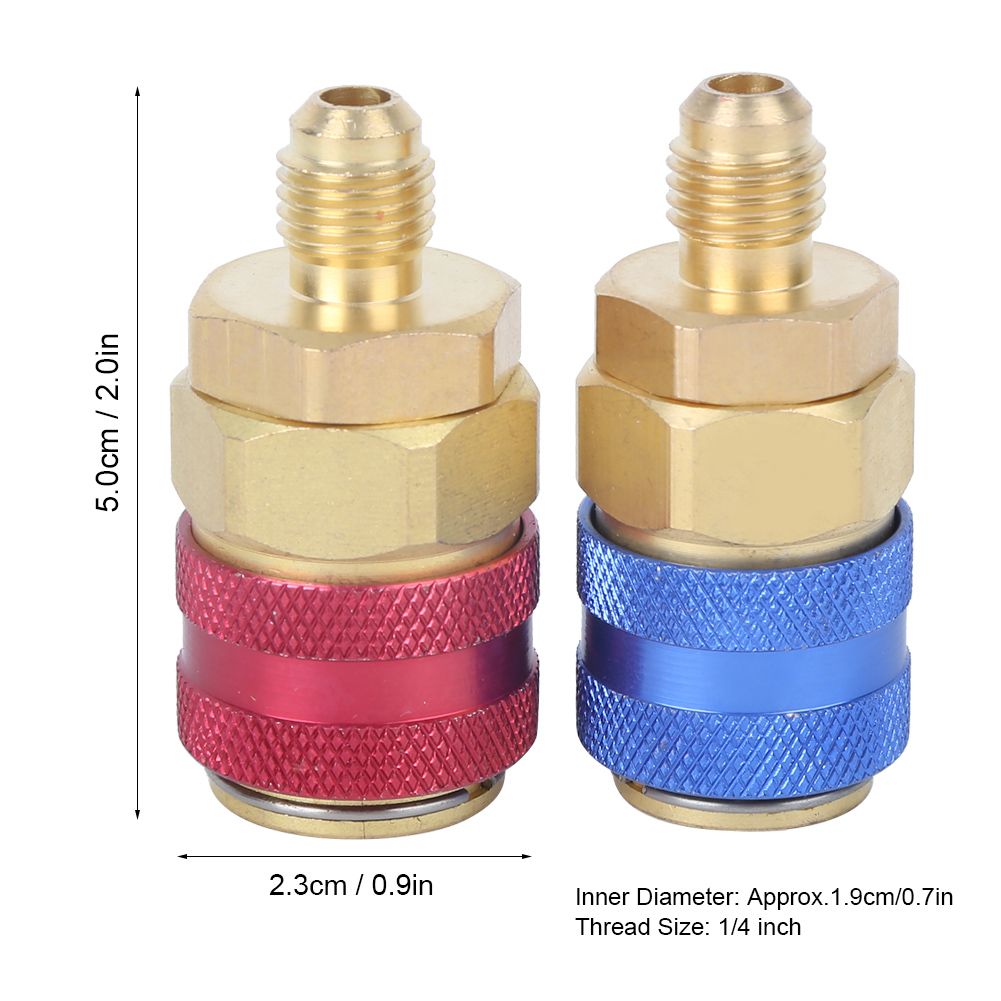 Air Conditioning Quick Coupler Connector Brass Adapters for R134A High Low Red view 10