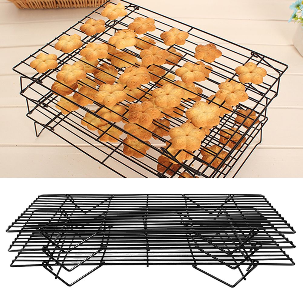 3‑Layer Folding Cooling Rack Baking Tools Cake Stand BBQ Grill Household Supplies