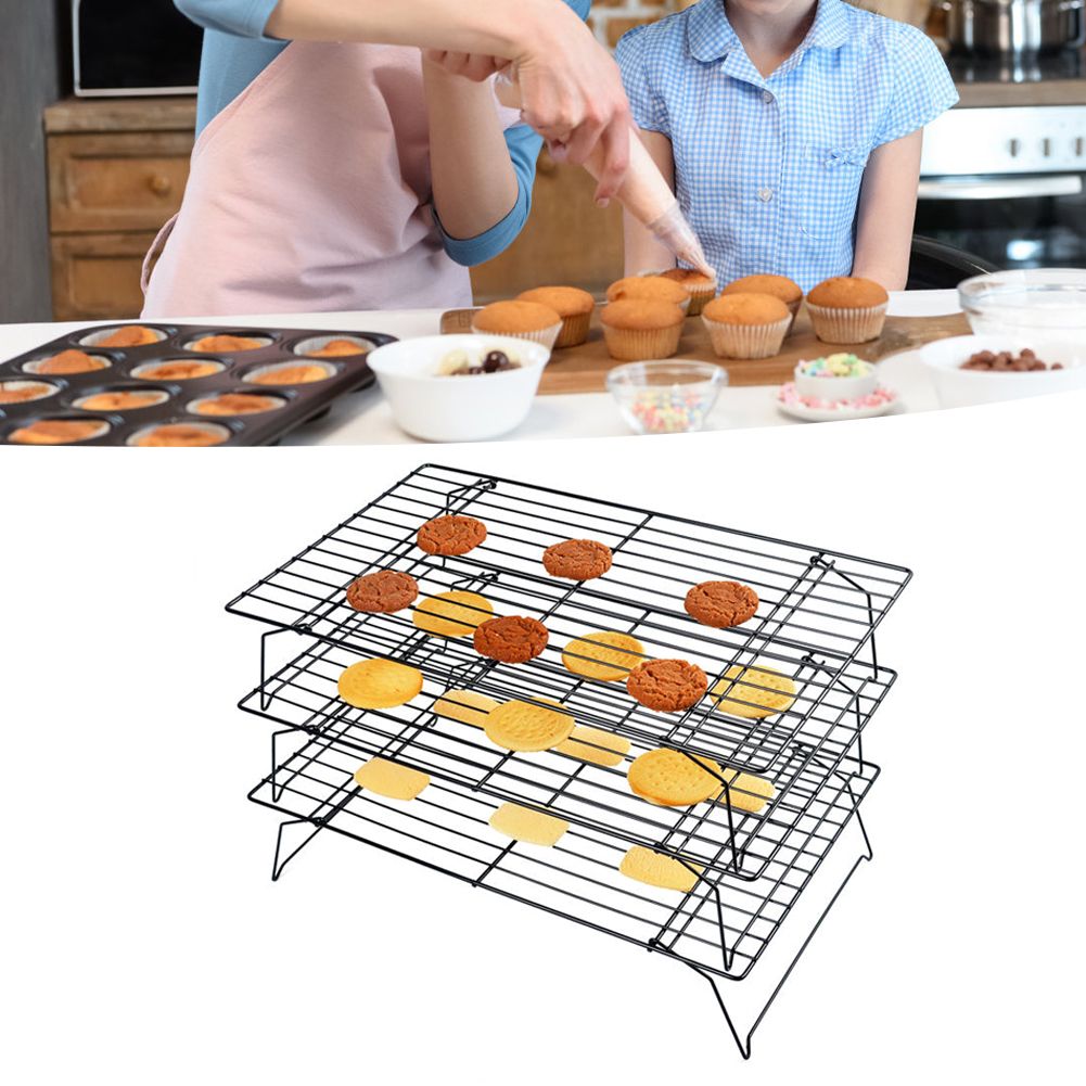 3‑Layer Folding Cooling Rack Baking Tools Cake Stand BBQ Grill Household Supplies view 5