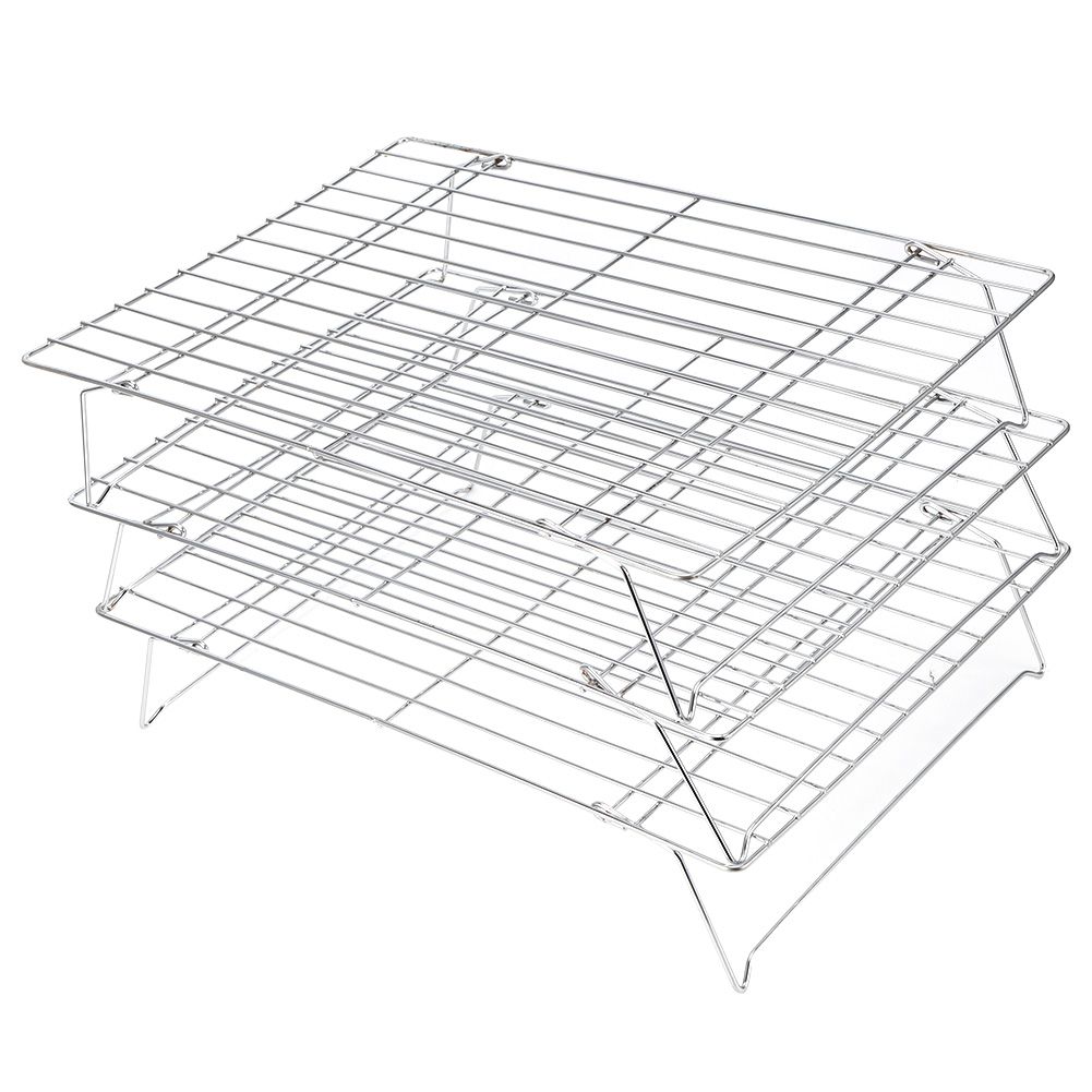 3‑Tier Cooling Rack Collapsible Folding Legs for Cookies Cakes Kitchen Baking