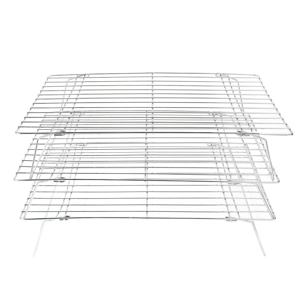 3‑Tier Cooling Rack Collapsible Folding Legs for Cookies Cakes Kitchen Baking view 2