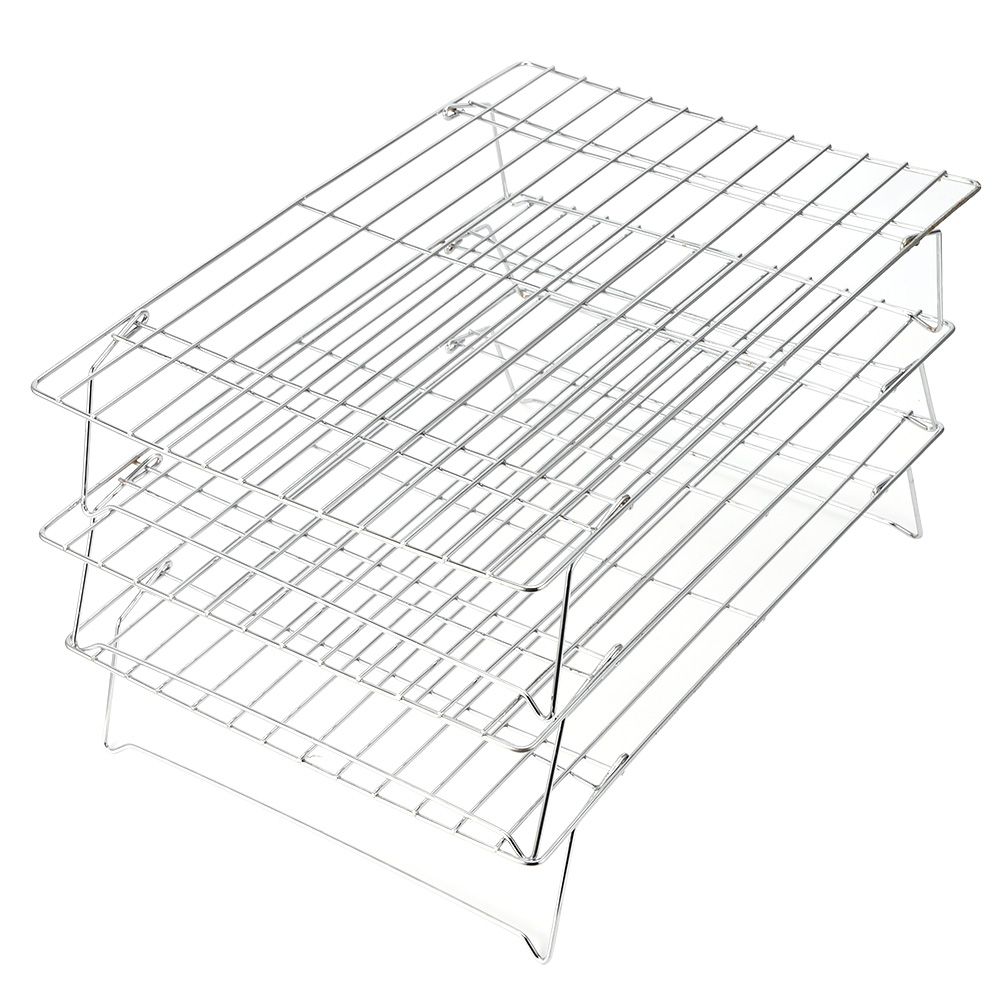 3‑Tier Cooling Rack Collapsible Folding Legs for Cookies Cakes Kitchen Baking view 6