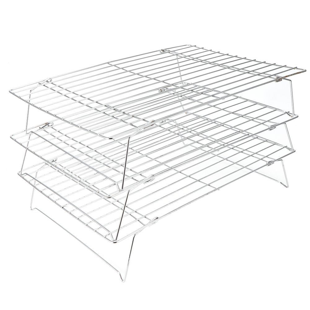 3‑Tier Cooling Rack Collapsible Folding Legs for Cookies Cakes Kitchen Baking view 7