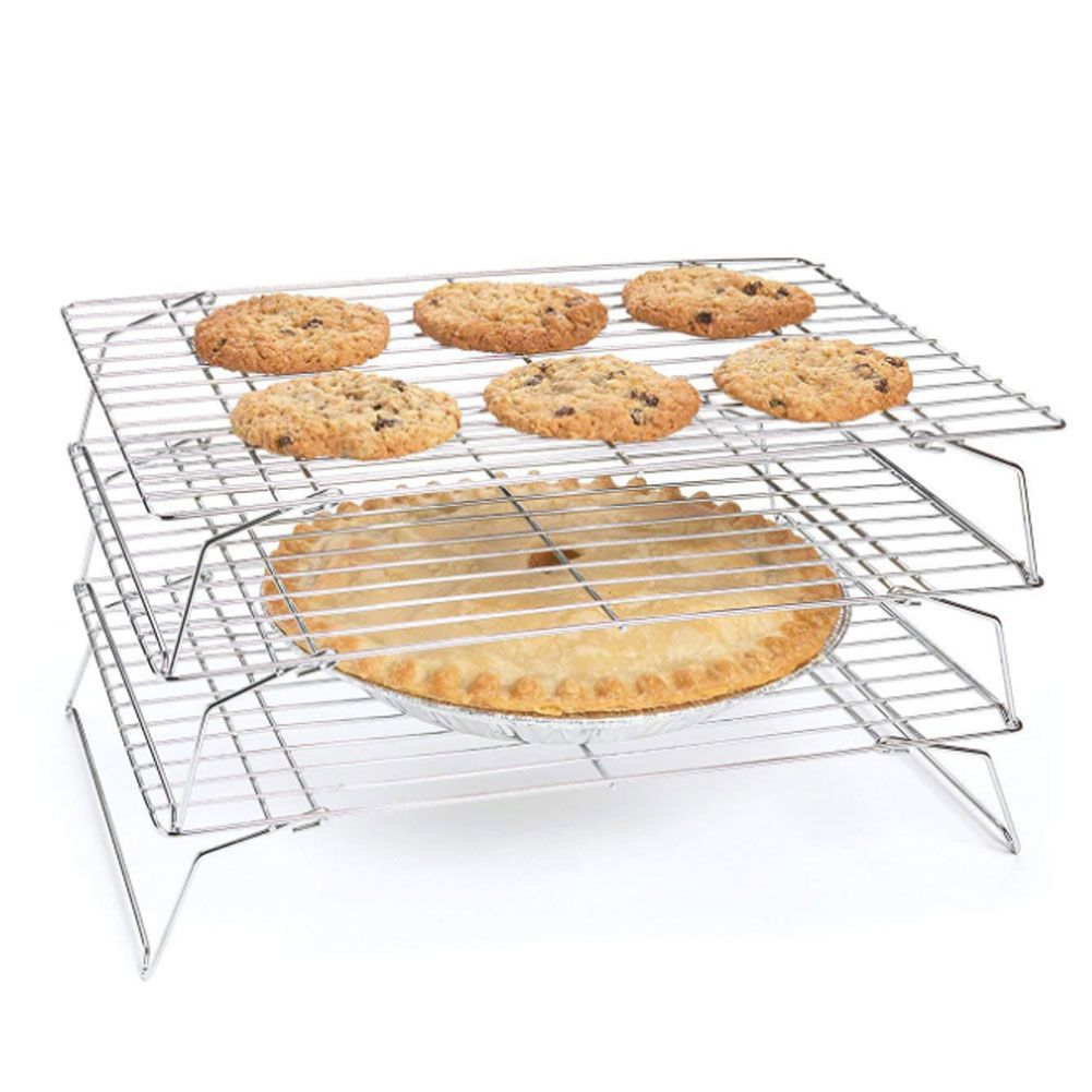 3‑Tier Cooling Rack Collapsible Folding Legs for Cookies Cakes Kitchen Baking view 8