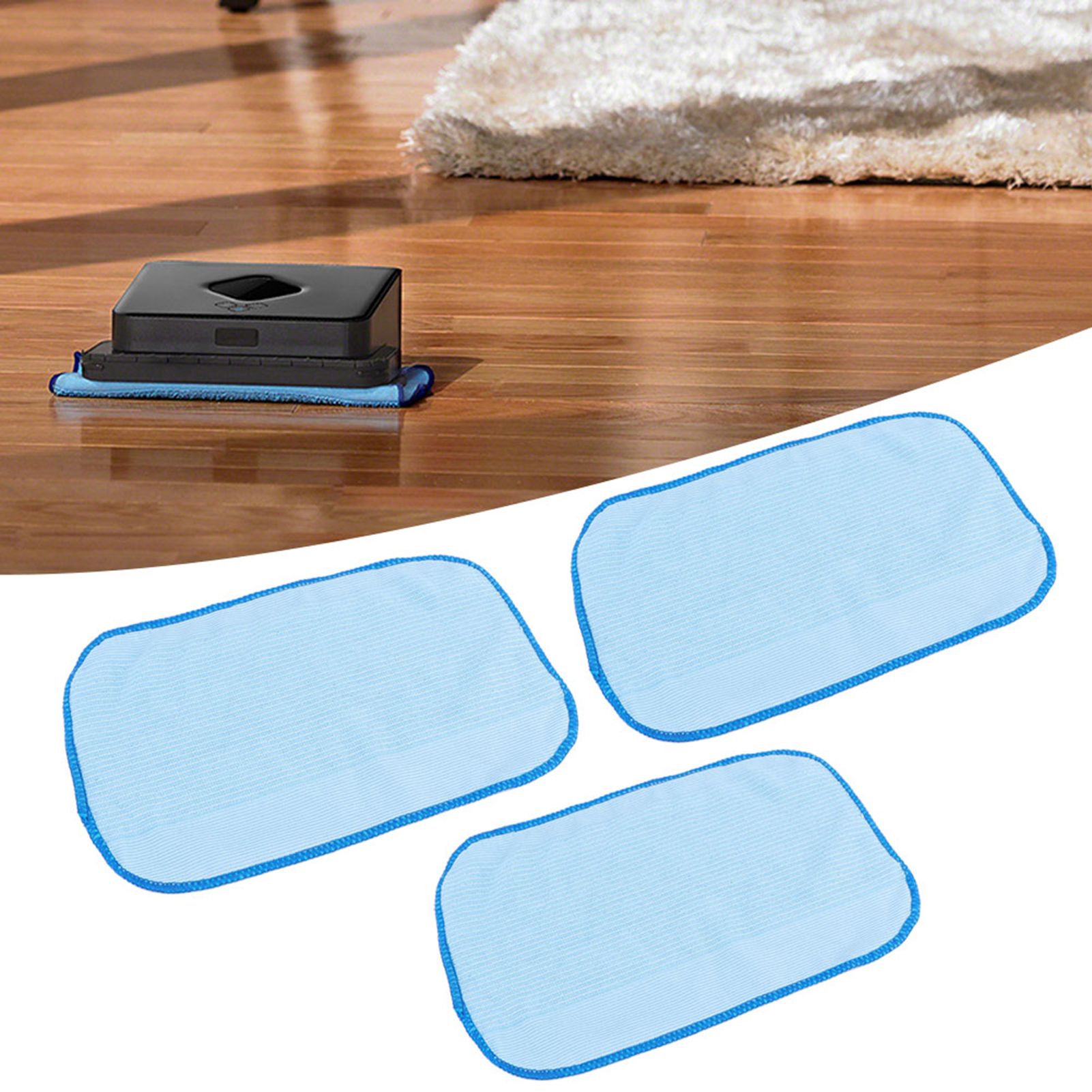 3pcs Wet Fiber Mopping Cloths Mop Pads Fits for Braava 321 380 320 380t Floor view 9