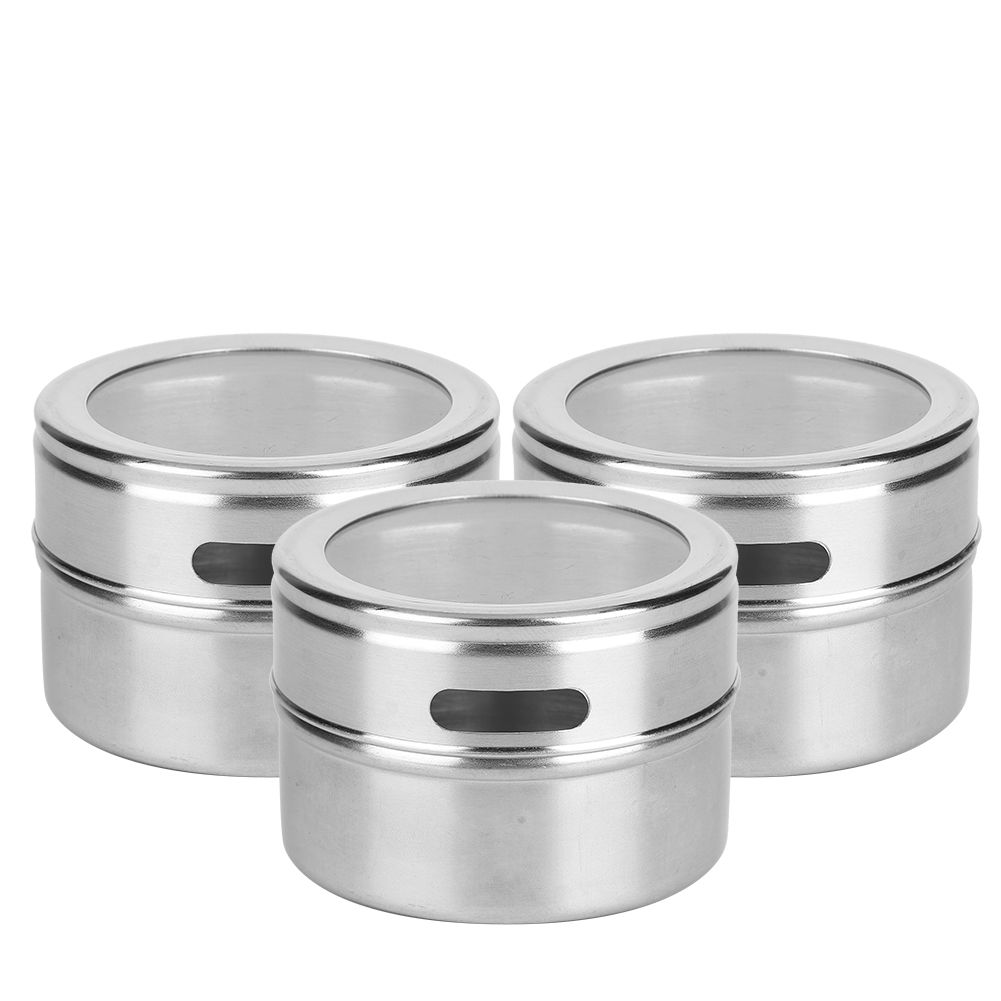 3Pcs Stainless Steel Seasoning Pot Can Spice Condiment Bottle Kitchen Barbecue