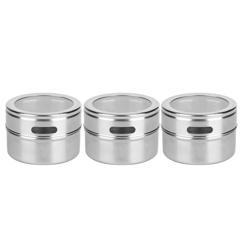 3Pcs Stainless Steel Seasoning Pot Can Spice Condiment Bottle Kitchen Barbecue view 2