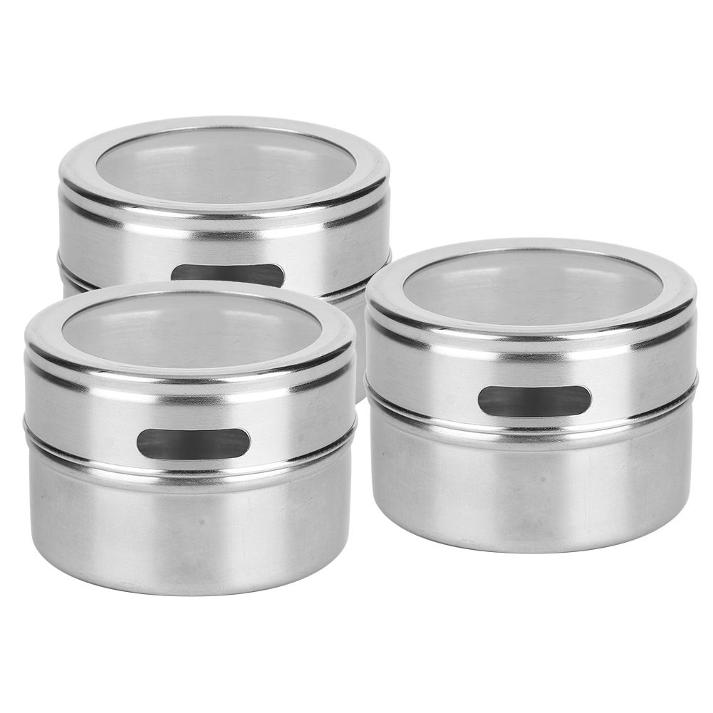 3Pcs Stainless Steel Seasoning Pot Can Spice Condiment Bottle Kitchen Barbecue view 3
