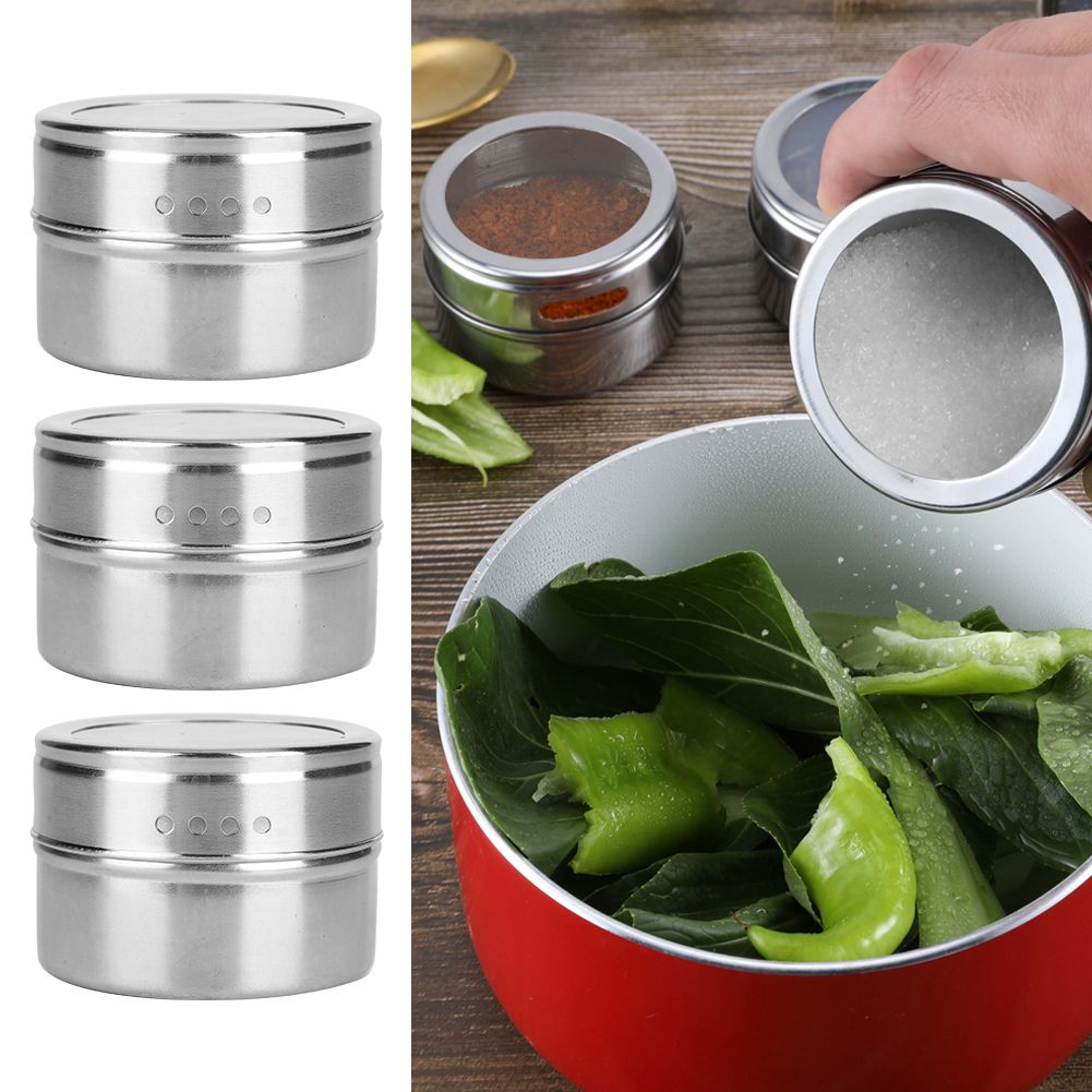3Pcs Stainless Steel Seasoning Pot Can Spice Condiment Bottle Kitchen Barbecue view 10