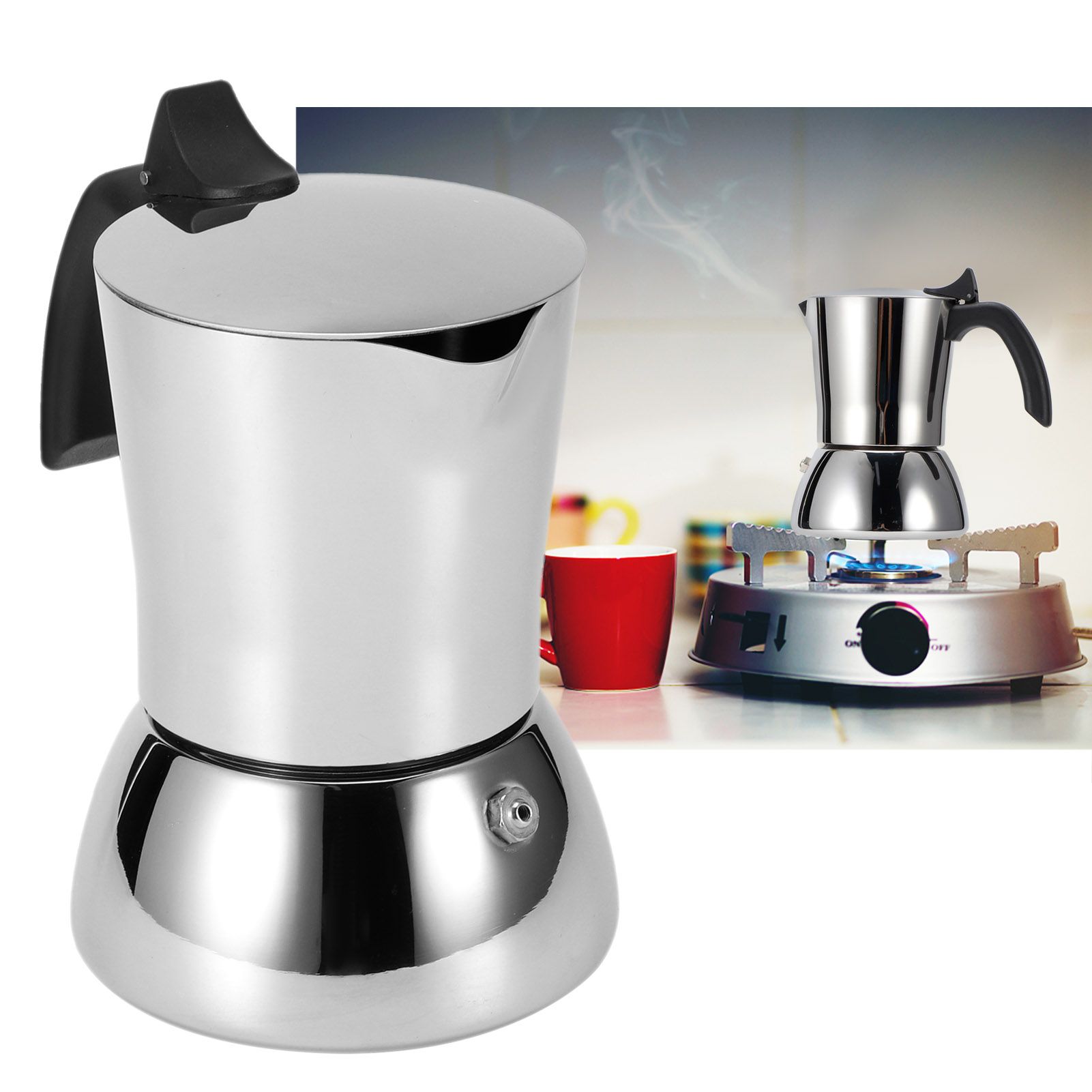 304 Stainless Steel Coffee Maker Mocha Pot Extraction Kettle for Home Coffee view 10