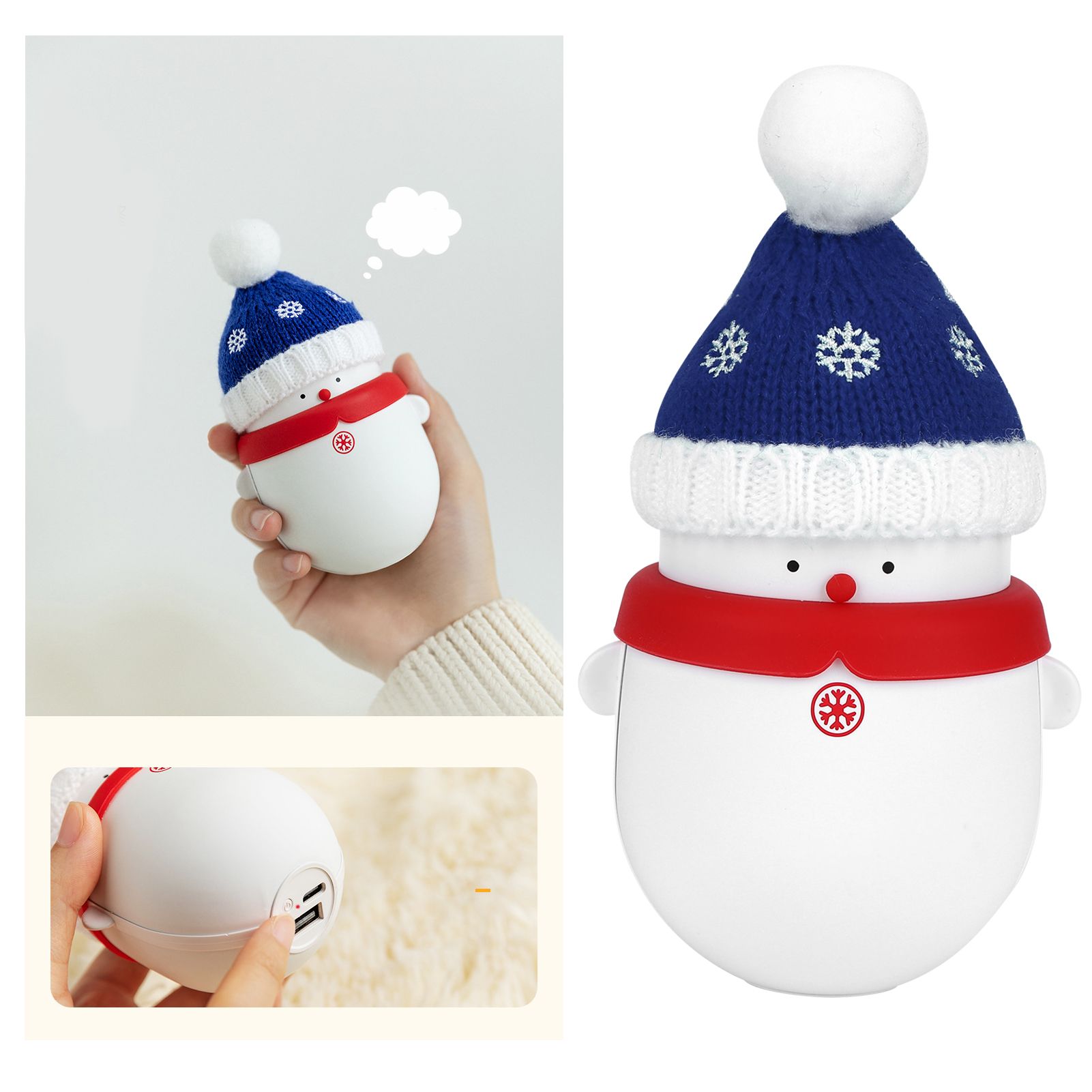 2 in 1 USB Rechargeable Hand Warmer 6000mAh Portable Power Bank Reusable Hand view 9