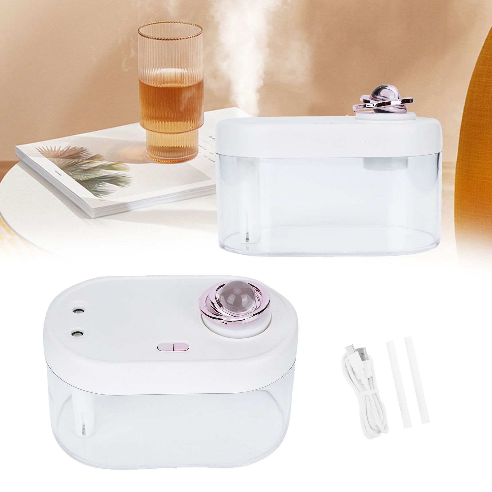 1L USB Powered Desktop Double Spraying Humidifier with Ambient Night Light for view 9