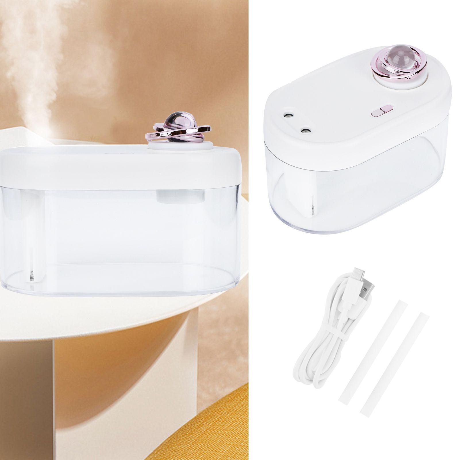 1L USB Powered Desktop Double Spraying Humidifier with Ambient Night Light for view 10