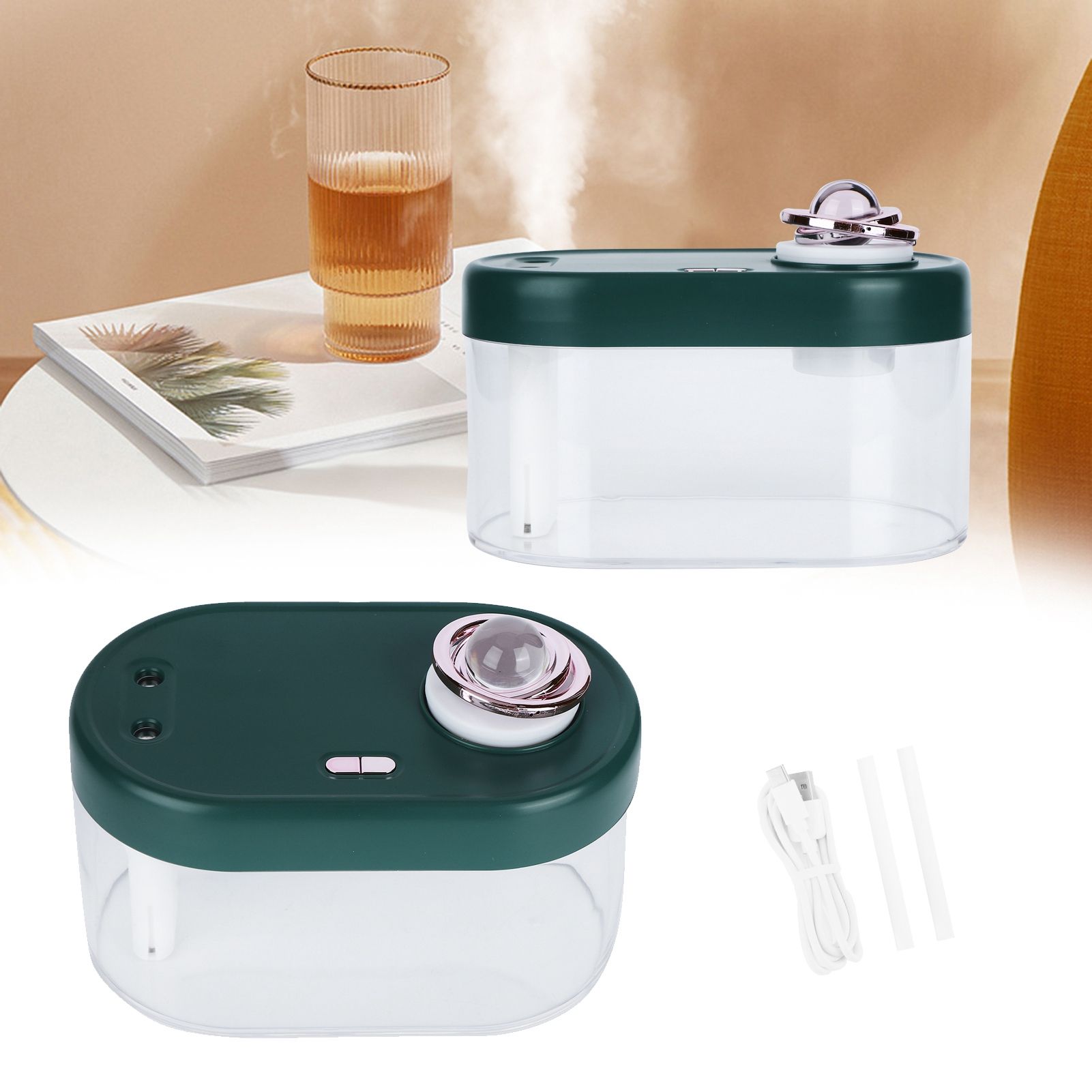 1L USB Powered Desktop Double Spraying Humidifier with Ambient Night Light for view 9