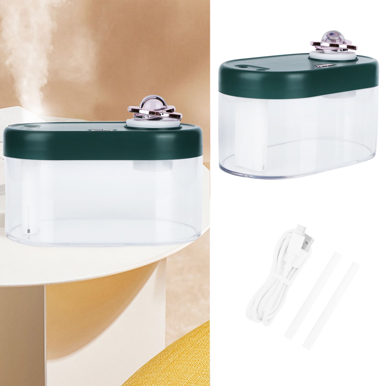 1L USB Powered Desktop Double Spraying Humidifier with Ambient Night Light for view 10