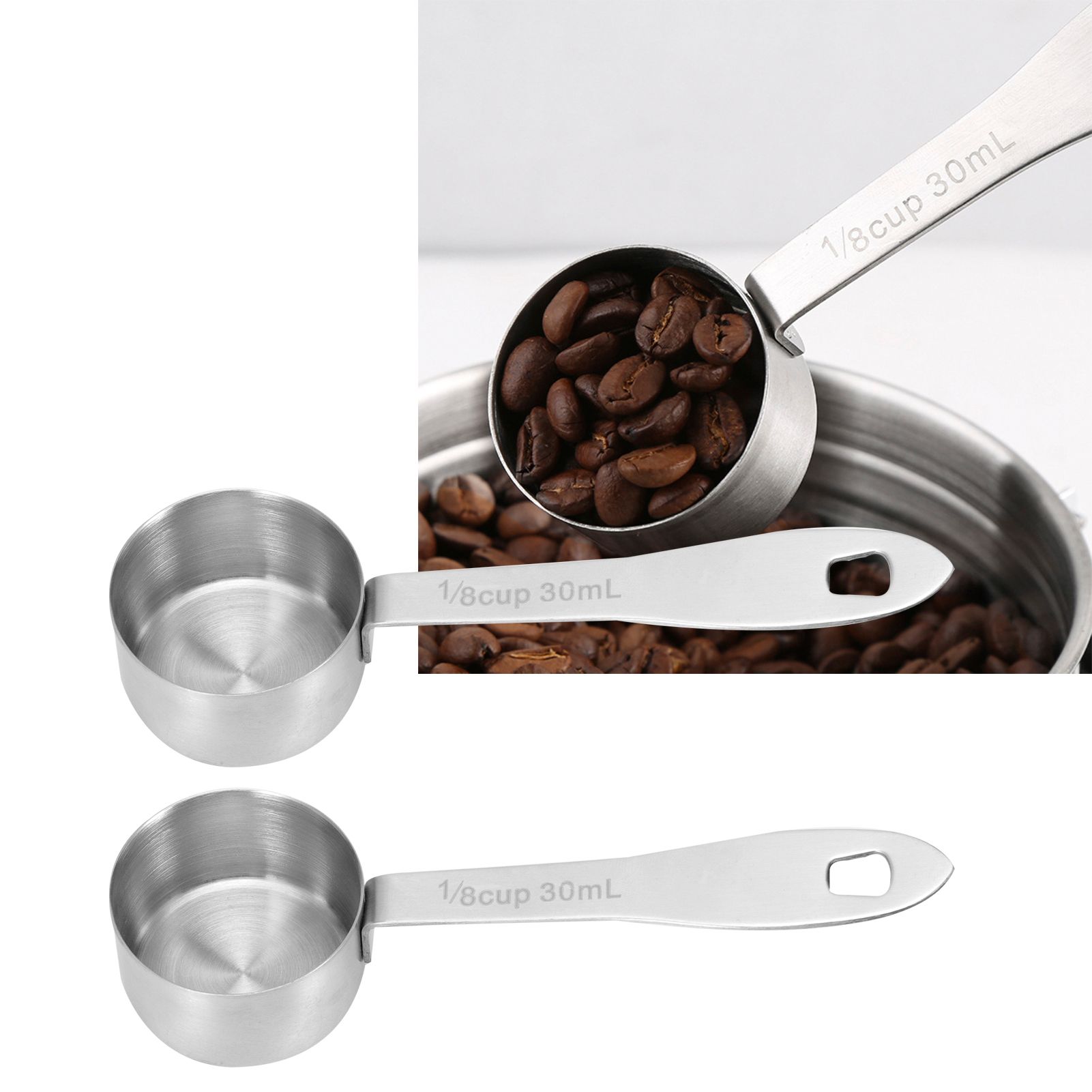 2PCS 30ml Stainless Steel Coffee Scoop Long Handled Coffee Milk Powder view 9