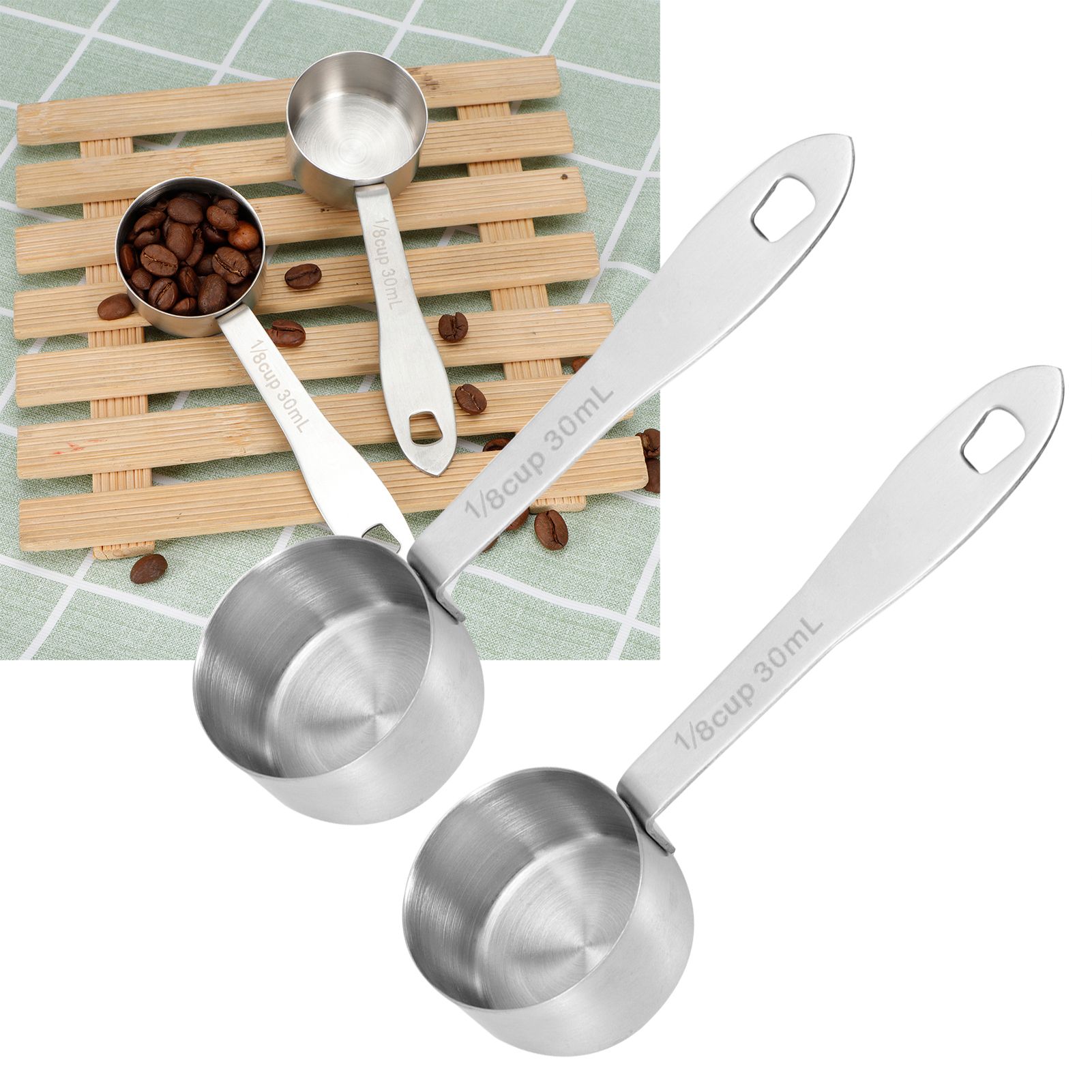 2PCS 30ml Stainless Steel Coffee Scoop Long Handled Coffee Milk Powder view 10