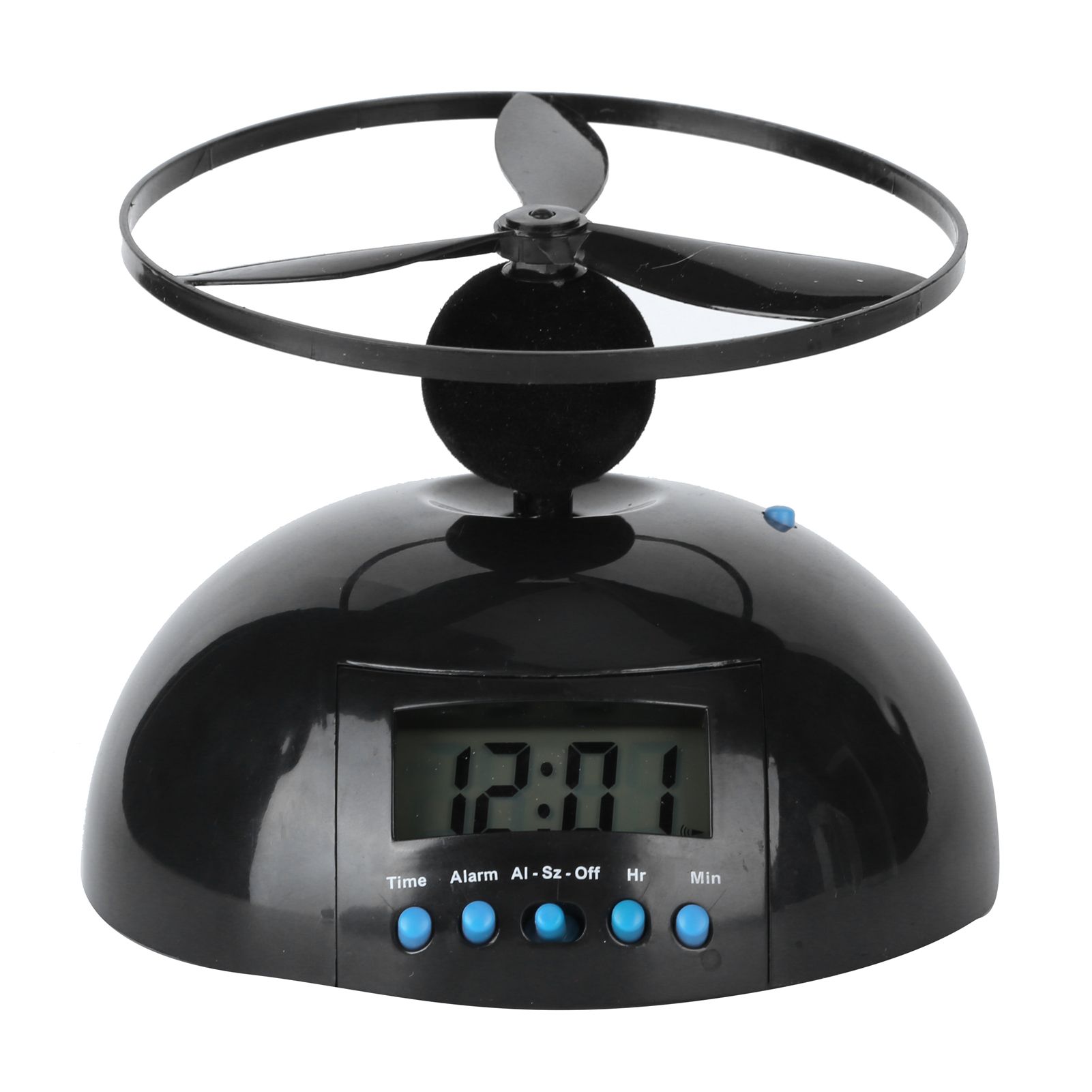 Alarm Clock Novelty Flying LCD Digital Portable Mini Round Propeller Household — image 1