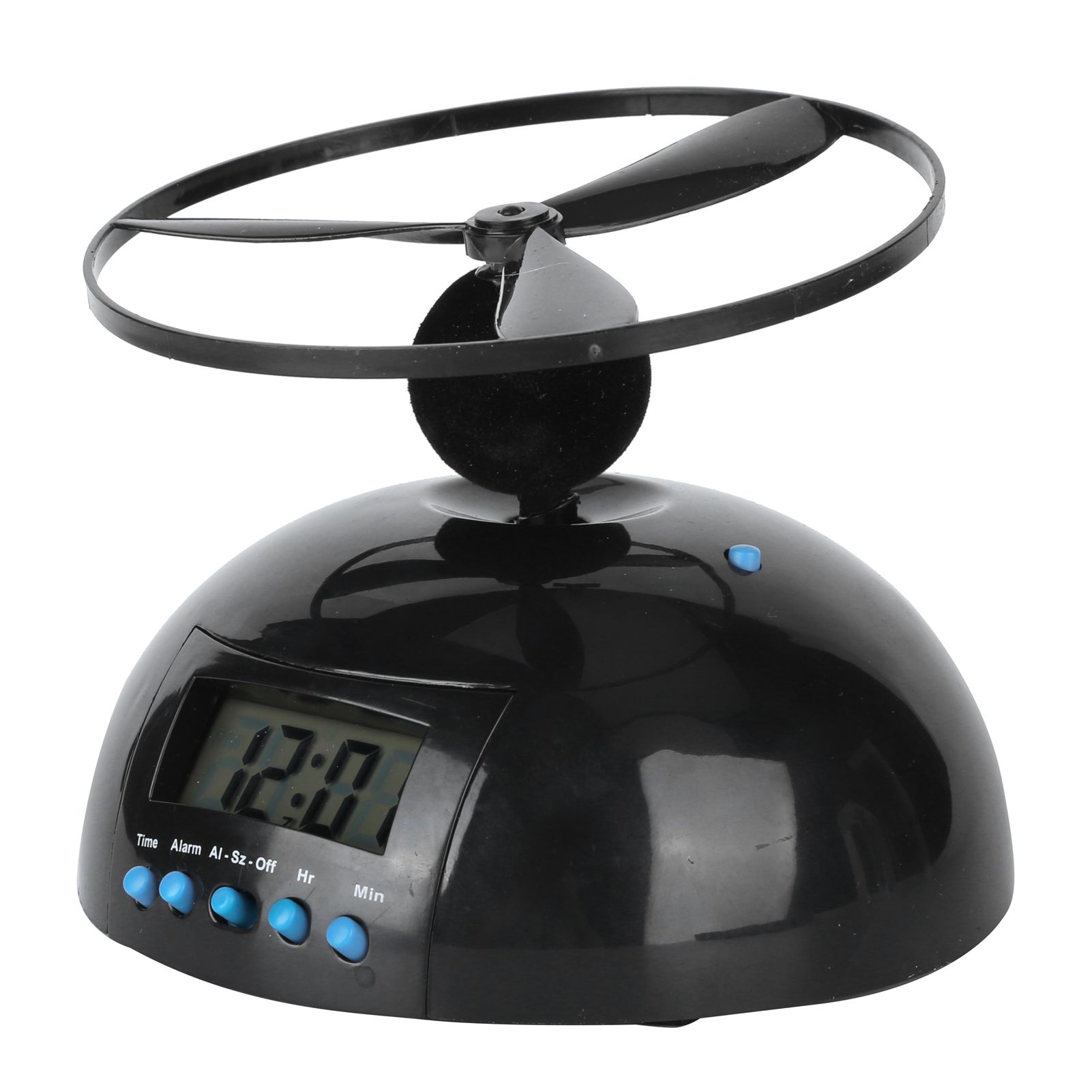 Alarm Clock Novelty Flying LCD Digital Portable Mini Round Propeller Household view 3